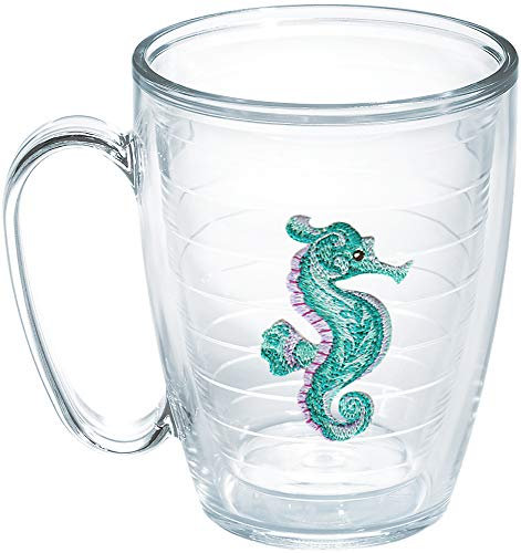 Tervis Gobelet isotherme en plastique sans couvercle Motif hippocampe Violet sarcelle