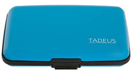 TADEUS Porte Carte bancaire avec Protection Anti piratage RFID et NFC Contre Le vol de données avec ebook (Blue)