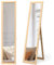 GOPLUS Miroir 2 en 1 Mural sur Pied, HD Miroir avec Cadre de Style Moderne, Psyché 147 x 29 CM, sur Toute La Longueur, Idéale pour Votre Vestibule ou Chambre à Coucher (Naturel)