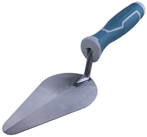 AERZETIX - C54480 - Stuckkelle/gipskelle/gipserspachtel/maurerkelle/stuckateur 150x75mm - werkzeug des maurers - gummigriff/stahlklinge - mit runder dreieckiger spitze