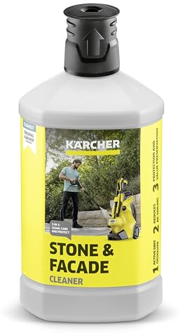 Kärcher Lavado de Piedra y fachada, fórmula 3 en 1, Plug 'n' Clean, 1L, Potente Lavado de Piedra y fachadas para un excelente Efecto de Limpieza, para lavadoras a presión K4-K7