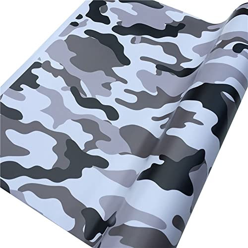 Camouflage Auto Folie,MoreChioce 152cmx30cm Selbstklebend Auto Schutzfolie PVC Autofolie Sticker Lackschutzfolie DIY Vinyl Folie Autoaufkleber für Auto Motorrad Fahrrad,Schwarz Weiß