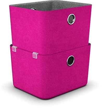 Moll Basket SQ 130 Filzbox-Set (2 Stück) | praktische Aufbewahrung für Schreibtisch-Utensilien | Zubehör für Kinderschreibtisch | in verschiedenen Farben | Made in Germany