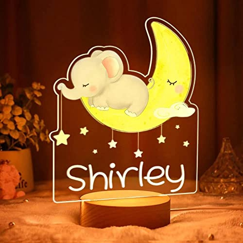 VEELU LED Lampe Nachtlicht Kinder Personalisierte Geschenke Baby mit Name Arcyl Nachtlampe Raumdekoration Geschenk für Mädchen Junge Kinder Geburtstagsgeschenk