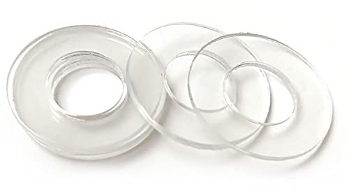 CREULT Transparente Flachdichtung aus Weich-PVC 5mm x 12mm x 1mm Hochtemperaturbeständige Kunststoff-Unterlegscheiben-Dichtung (100pcs)