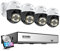 ZOSI 5MP PoE Überwachungskamera Set Aussen, 4X 355°/140° Schwenkbar IP Dome Kamera und 8CH 4K PoE NVR mit 2TB HDD, 2-Wege-Audio, Ton- und Lichtalarm