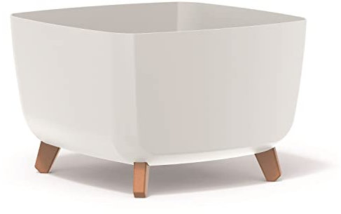 Prosperplast Gracia Square - Maceta Cuadrada con Patas Desmontables, Incluye Inserto para Interior y Exterior, plástico, Resistente a los Rayos UV, 39