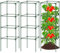 3 Stück Tomatenkäfige für Garten, quadratische Tomaten-Pflanzenkäfig-Unterstützung, robuste Stange, 144x39 cm, Stahl-Pflanzenturmpfähle, Kirschtomaten-Rankhilfe zum Klettern, Blumen, Obst (grün) en)