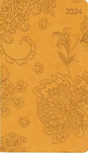 Ladytimer Slim Deluxe Honey - Taschenkalender - Kalender 2024 - Alpha Edition-Verlag - Eine Woche auf 1 Seite - Mit Soft-Touch-Cover - 9 cm x 15,6 cm