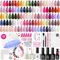 Beetles Gel Nail Polish Kit with UV Light 68PCS Glitter Red Classic Blue Gel Nail kit 35 Colours for Beginners with Everything Manicure Tools Suitable Colour Outfits, At Home DIY All Seasons