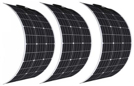 Aysolar 300W 12V Panel Solar Flexible 3x100w 18v Monocristalino Placa Solar Impermeable para Barcos RV Remolques Yate Balcón Casa Autocaravana 12 V/24V Baterías