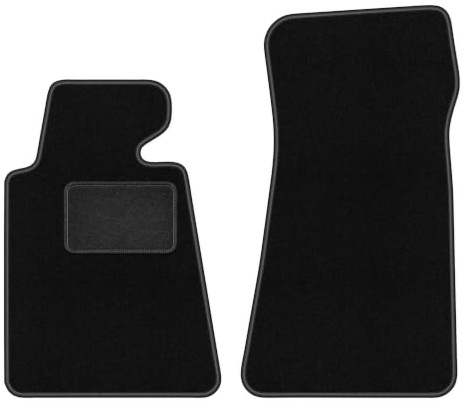 Velours-Fußmatten vorne passend für BMW 7 E32 1986-1994, Schwarz, LUX | passend für Lang; Velours-Teppich (Polypropylen), ca. 6,5 mm; rutschfest, BMW T-Befestigungen