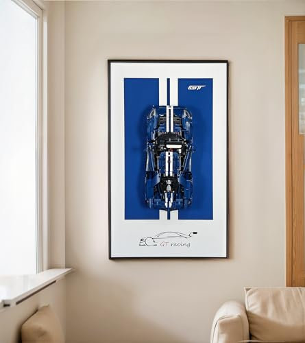 WETCEAOM Cadre pour Lego Technic Ford-GT 42154, Tableau d'affichage mural pour Lego les amateurs, taille : 75x45 cm