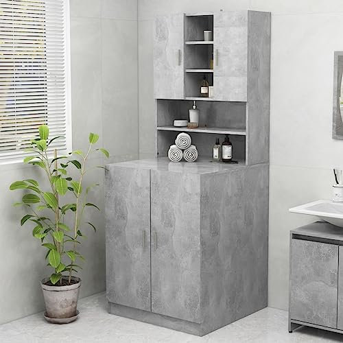 Generico Mobile per Lavatrice Grigio Cemento 70,5x25,5x90 cm (21,2 KG)-Casa e Giardino
