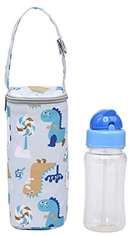 Junbyuhu Sac Isotherme pour Biberon de Lait, Garde Les Bouteilles au Chaud ou au Frais, Fourre-Tout Sac de Transport Portable de Voyage Sac Isotherme à Suspendre pour Lait Maternel (Gris Clair)