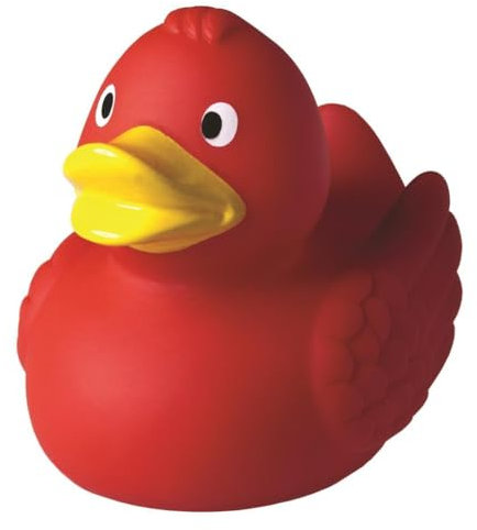 Ente rot - unifarbene Enten - Quietscheente - Badeente - ca. 8 cm gross