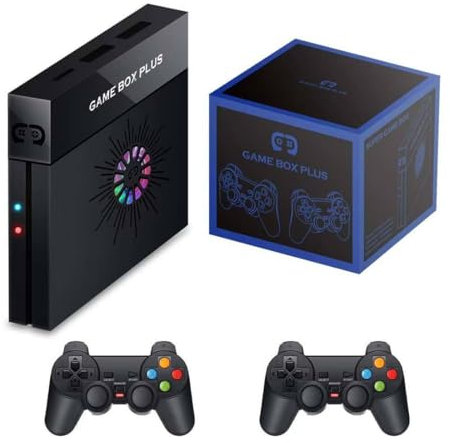 X6 - Console da gioco HD retrò, 64 G con 10000 giochi, mini console per videogiochi con doppio controller wireless 2,4 G, emulatore portatile per Home TV HDMI HD