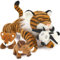 MorisMos 50cm lang riesen Tiger Kuscheltier XXL mit klein Plüsch Ferkel,Fuchs und Lamm im Bauch, weich Magnet Tiger Plüschtier Stofftier für Kinder Baby