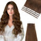 Vlasy Tape Extensions Echthaar 30cm Mini Tape in Extensions Echthaar Braun Gerade Tape Haarverlängerungen Echte Menschliches Haar Natürliche Invisible Tape Hair Extensions 4# 16 Stück