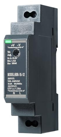 TICFOX Hutschienen-Netzteil, HDR-15-12 DIN Schienen Schaltnetzteil DC 12V 1,25A 15W