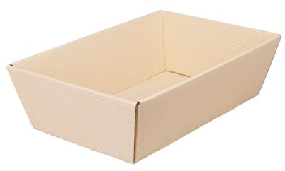 Geschenkkörbe, Präsentkörbe, Wellpappe, rechteckig, Creme, 33 x 19 x 10 cm, 25 Stück