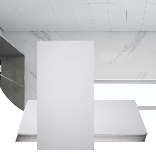 Suunyglade PVC-Deckenpaneel, 10 Stück, 6 x 122 cm, Weiß, 10 Stück