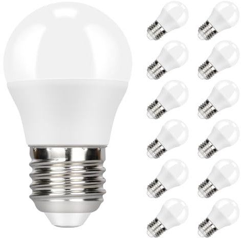 Kowanie 12er Pack E27 LED Warmweiss Glühbirne: G45 Lampe 5W Leuchtmittel Birne Golf Ball entspricht 50W Halogenlampe Glühlampe in Tropfenform Warmweiß 3000K Weiß Energiesparlampe - Nicht dimmbar