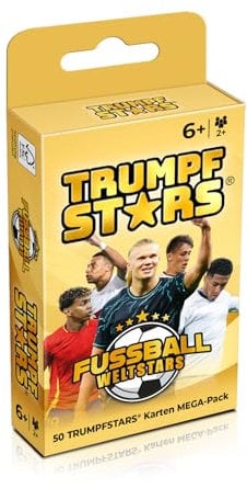 Gomazing TRUMPFSTARS Fußball Weltstars - 50 Karten mit 50 Weltstars - Cooles Design - Kartenspiel für 2-8 Spieler - Alter 6+ - Fußballkarten - Deutsch