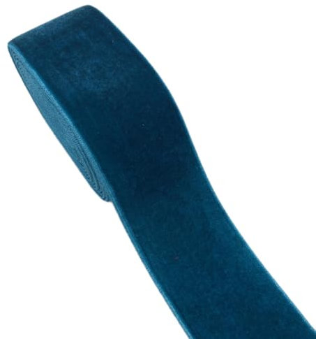 Anevous 1 Yard Samtband 3,8 cm Dekoband, Samt Schleifenband Band, Schmuckband Geschenkband, Zierband Zierborte Borte für Geschenkverpackung Hochzeit Party Geschenkbox DIY Deko,Blau