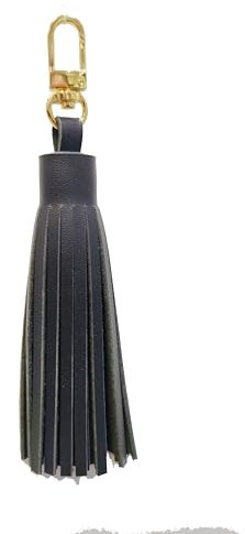 ZOONAI Porte-clés en cuir avec pompon pour femme et fille, Noir-b, taille unique