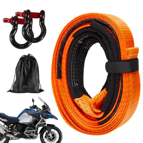 Auto-Abschleppgurt, robuster Erholungsgurt mit Haken, 5 m Seilwinde, Verlängerungsseil, Baumschutz & Fahrzeugabschleppen, stabiles Autozubehör für LKW, ATV, Polyester