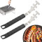 2 Stück Grillrostheber,hitzebeständige Grillrostheber,Grillrost Heber,Anti-Verbrühung Grillrost Heber Werkzeug,Edelstahl-Grillgitter-Abzieher,verbrühungsschutz,BBQ Werkzeuge Zubehör,für Camping
