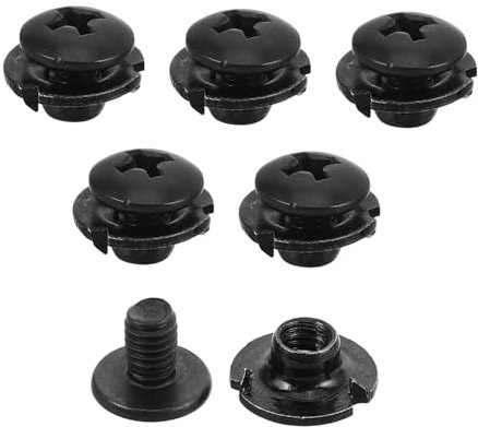 INOOMP Ensemble De 6 Boucles de Patinage vis de Remplacement Accessoires de Patinage à Rouleaux vis pour Chaussures de Skate vis de Sangle de Skate Acier Black