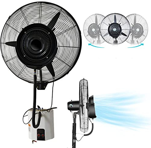 Aioneer Ventilador Nebulizador De Pared con 3 Velocidades Y Oscilación De 90° para Uso En Exteriores En Patios, Restaurantes Y Talleres.-71cm/28in