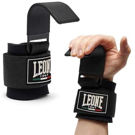 LEONE 1947 Lifter Ganci per Sollevamento – Grip Antiscivolo per Allenamento Pesi e Palestra – Unisex Adulto – cod. AC804