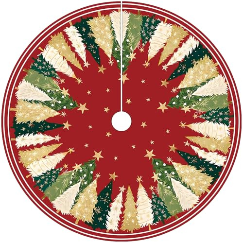 Weihnachtsbaumdecke Rund 120cm/47zoll Weihnachtsbaum Decke Rock | Baumdecke Christbaumdecke Rund Tannenbaum Decke, Weihnachtsbaum Teppich Rund Weihnachtsbaumrock
