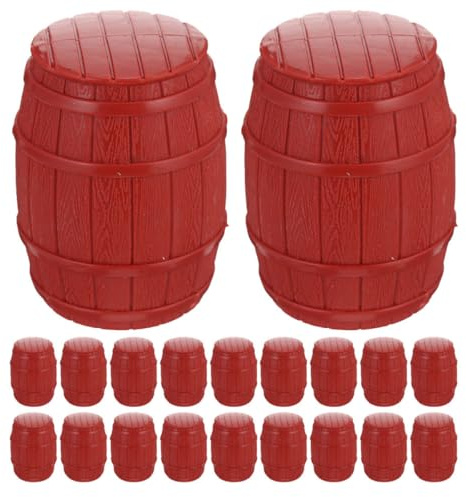 WHAMVOX 20 Stück Piratenfass Modell aus Robustem PVC Kleiner Fässer für Piratenboot Zubehör Selbstgemacht Dekoration für Sandkasten und Piratenwelt Piraten Requisiten für Fotoshootings