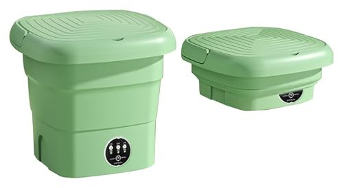 Mini lavadora, 4.5 L, lavadora portátil con extraíble y cesta de centrifugado plegable, 3 modos de limpieza, máquina plegable para ropa interior y ropa pequeña, color verde