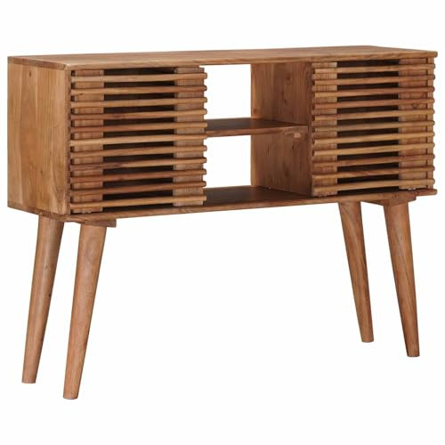 vidaXL Handgefertigter Beistelltisch Natur 100 x 30 x 75 cm, Handgefertigter rechteckiger Beistelltisch, schicker Akzent, platzsparendes Holzdesign, einzigartiger Akazien-Side
