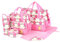 just4baby Laminated Water Proof Insulated Thermal 5pcs Baby Nappy Changing Hospital Bag (Pink Flower)