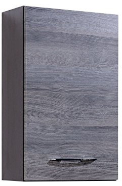 möbelando Hängeschrank Badezimmer Holz Schrank Badezimmerböbel Badschrank Graphit I