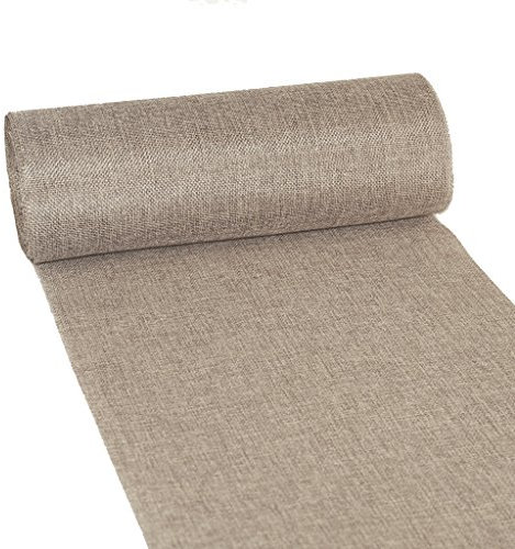 Deko AS GmbH Shabby Chic Leinenoptik Tischläufer, Polyester geruchsneutral, Beige, 20 cm x 5 m, 5 neu