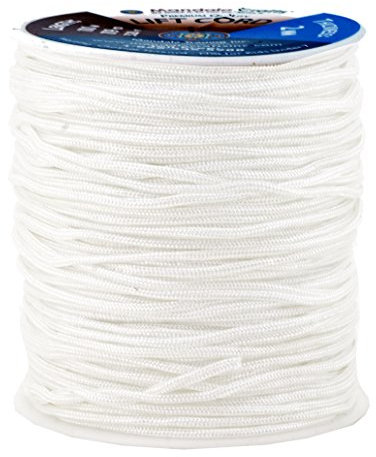 Mandala Crafts 2mm White Blind Strings Lift Shade Cord - 109 Yards Braided Nylon Cord for Roman Shades, Curtain String, and Blinds Repair or Replacement