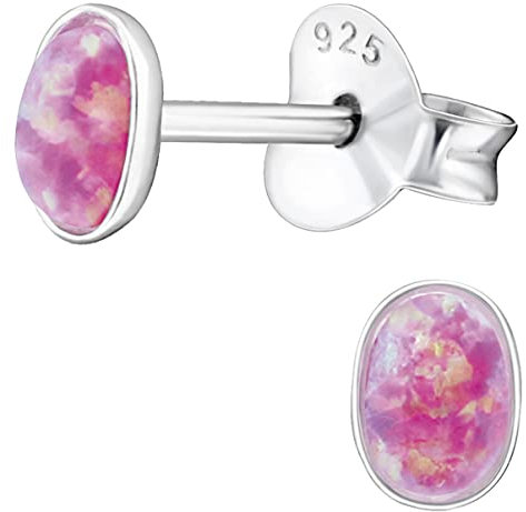 EYS JEWELRY Ohrstecker Damen Oval 925 Sterling Silber Opal Bubble Gem Damen-Ohrringe