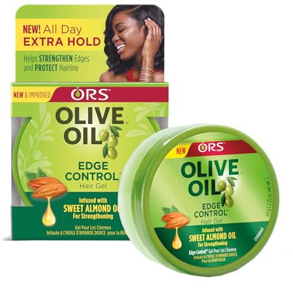 ORS Edge Control Haargel mit Olivenöl für perfektes Styling, 64g - Feuchtigkeitsspendend, Glanz verleihend, keine weißen Rückstände, langanhaltender Halt