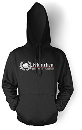 München Ehre & Stolz Männer und Herren Kapuzenpullover | Fussball Ultras Geschenk | M2 FB (Schwarz, XL)