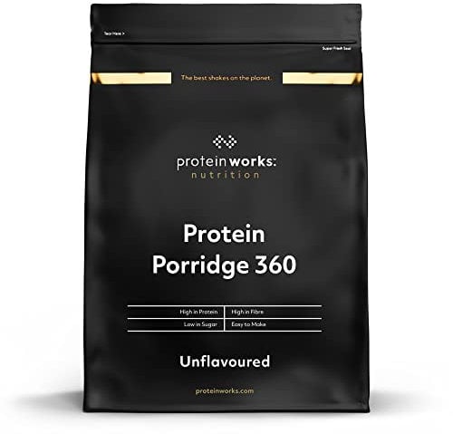 Protein Works - Protein Porridge 360 , High Protein, Low Sugar Breakfast , Added Vitamins , Low GI, Wholegrain Oats , High Fibre , 16 Servings , Unflavoured , 500g