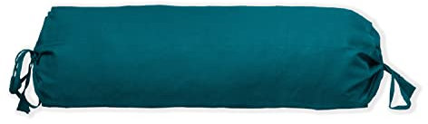 Saffron HANDICRAFTS Baumwolle 240TC – Nackenrollenbezug, rund, abnehmbarer Bezug für Nackenrolle, Beinstütze, Yoga-Übung, Meditation, Bettsofa, Couch (Blaugrün, 20 x 60 cm)