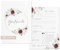 50 Gästekarten Hochzeit - Gästekarten Hochzeit zum ausfüllen - Gästebuchkarten für Hochzeit - Gästebuchseiten - Hochzeitsspiel - Burgundy