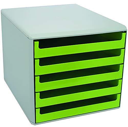 Metzger + Mendle Gehäuse: hellgrau, Schübe: lime-green (grün)